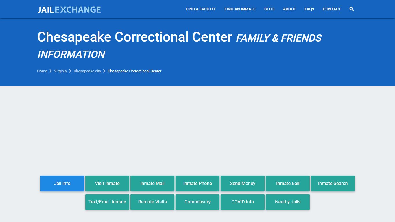 Chesapeake Correctional Center Family & Friends Information - JAIL EXCHANGE